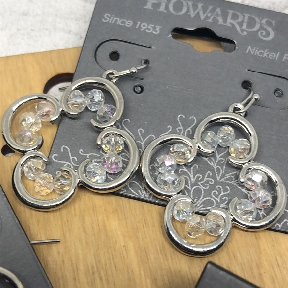 NWT Howards Clover Crystal Statement Earrings Bundle lot 3 - Picture 5 of 6